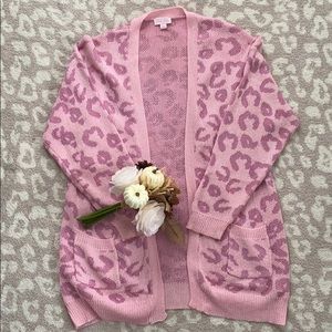 Pink Lily Leopard Cardigan